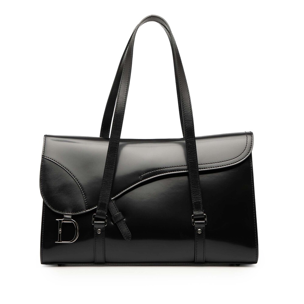 Pre-Loved Dior Patent Flap Saddle Bag